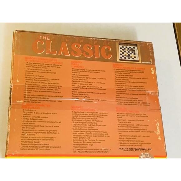 Fidelity The Classic Electronic Computer Sensory Chess Game Model CC8 Untested - Picture 9 of 10